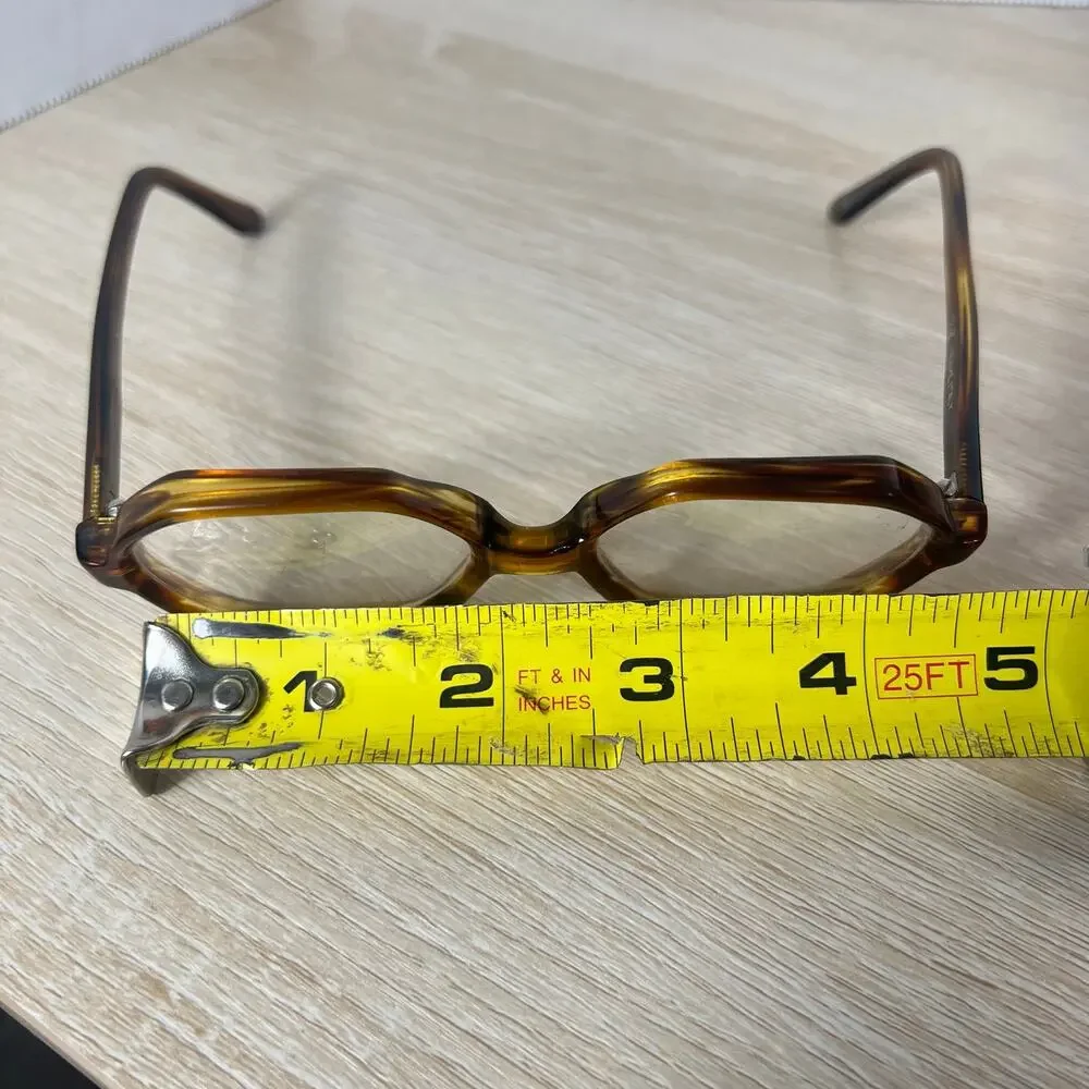 Vintage Safilo Scala Hexagon Eyeglasses Havana Brown Frames 5 1/2 Italy 48-22